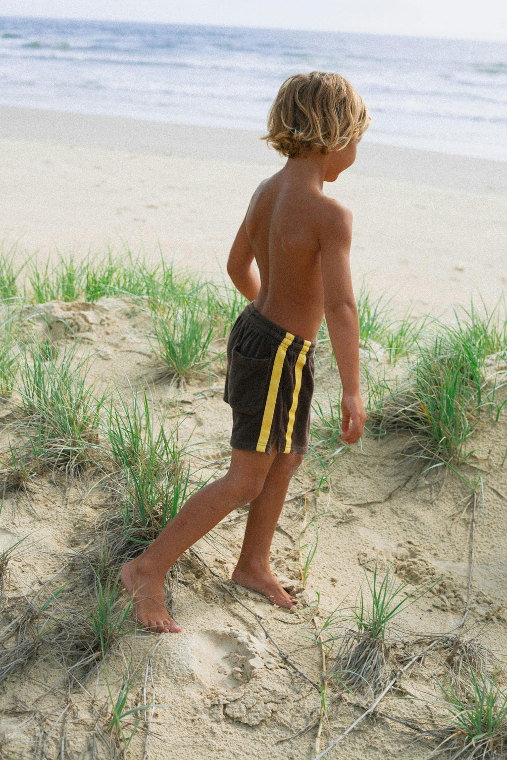 Mini Terry Toweling Shorts in Chocolate Mango