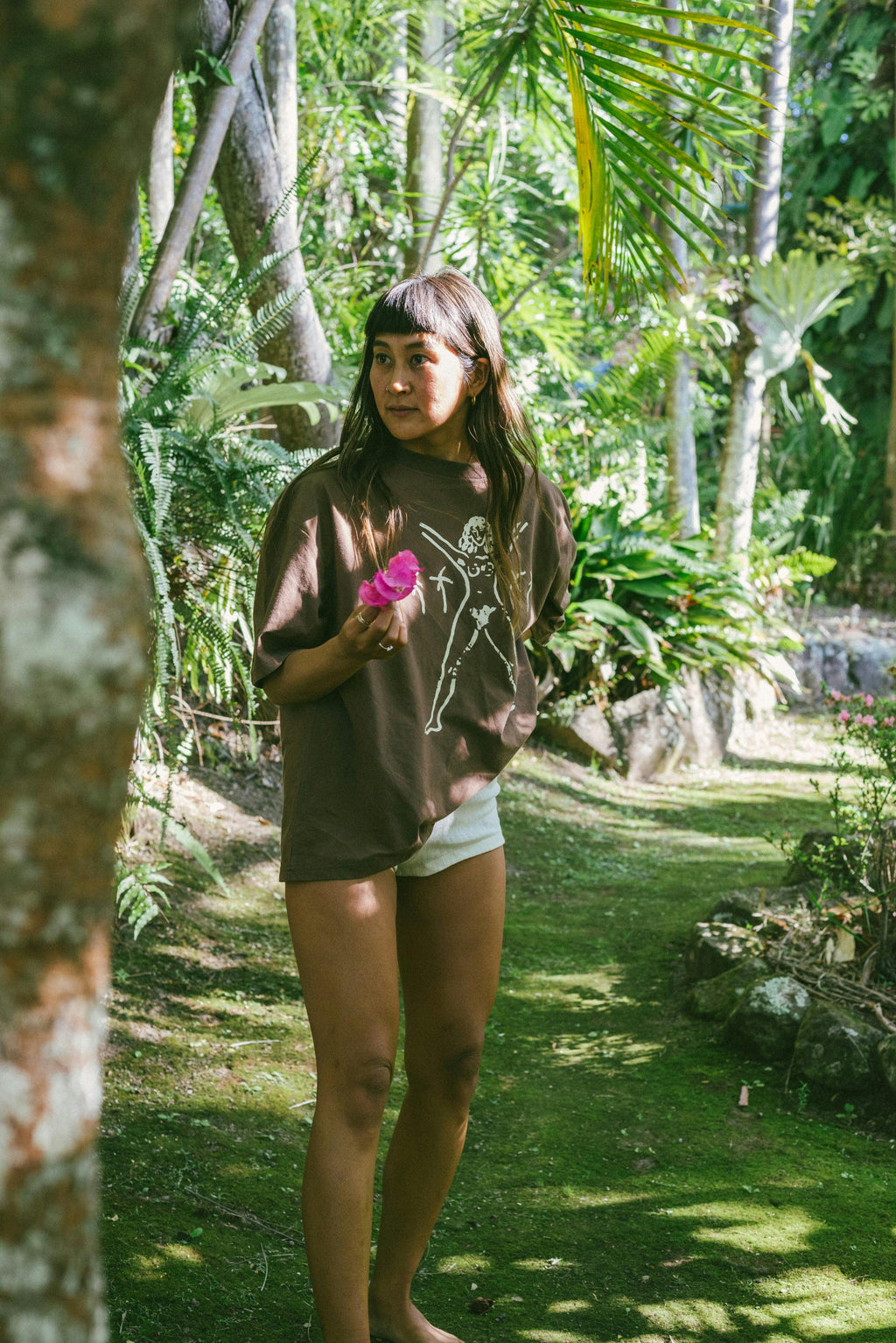 Bush Woman Tee in Brown/Cream