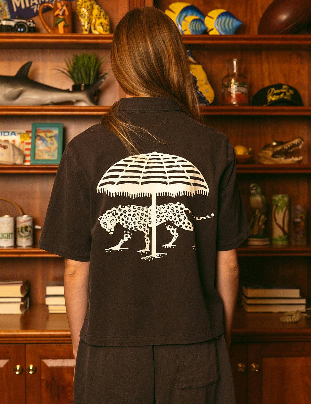 Relax Cotton Crop Buttonup - Black