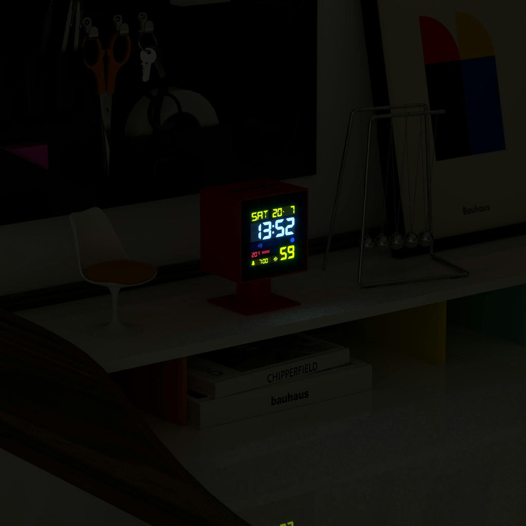 Newgate Monolith Lcd Alarm Clock Fire Engine Red