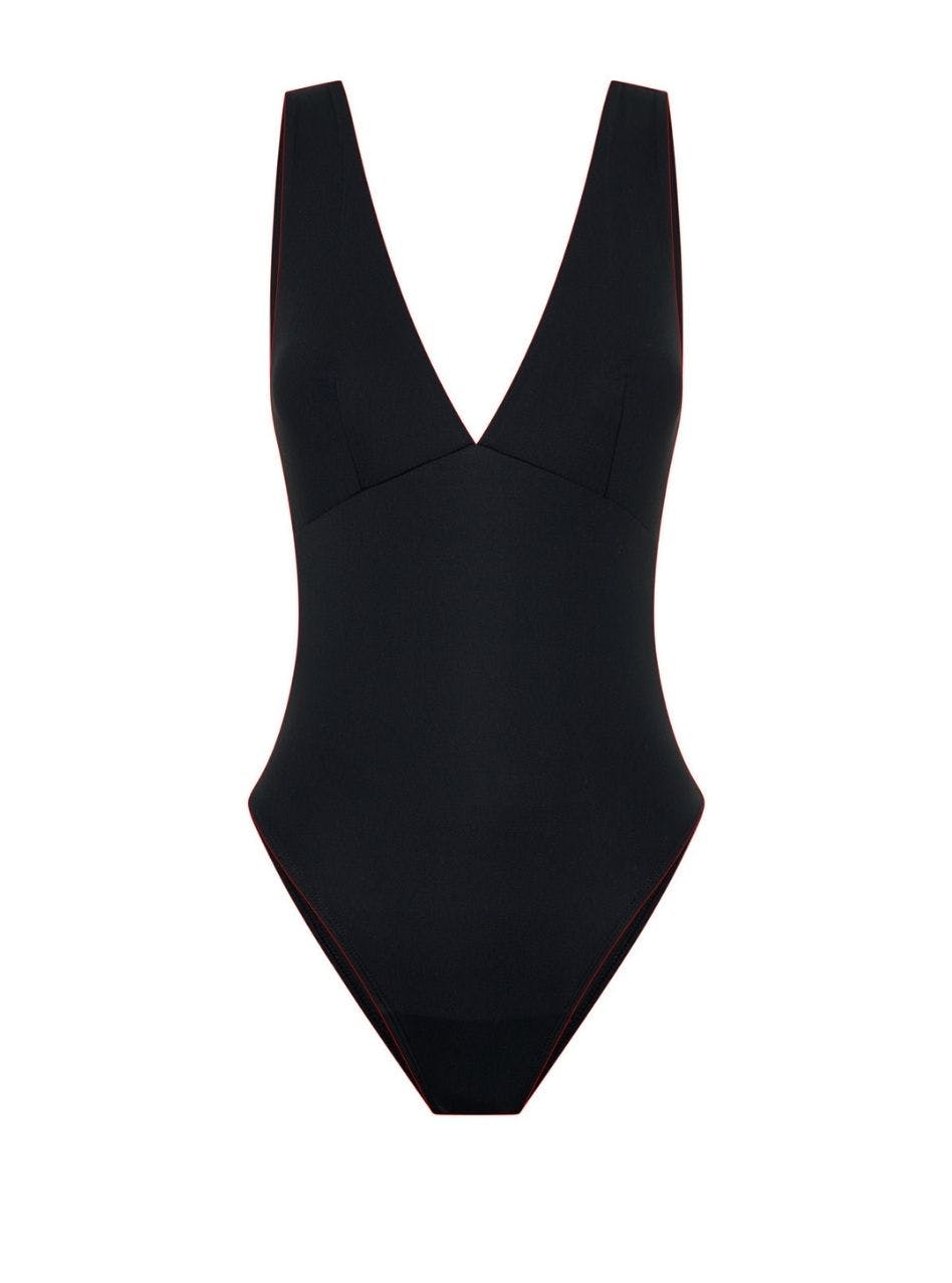 Swimwear V Plunge One Piece Light Absorbency Black