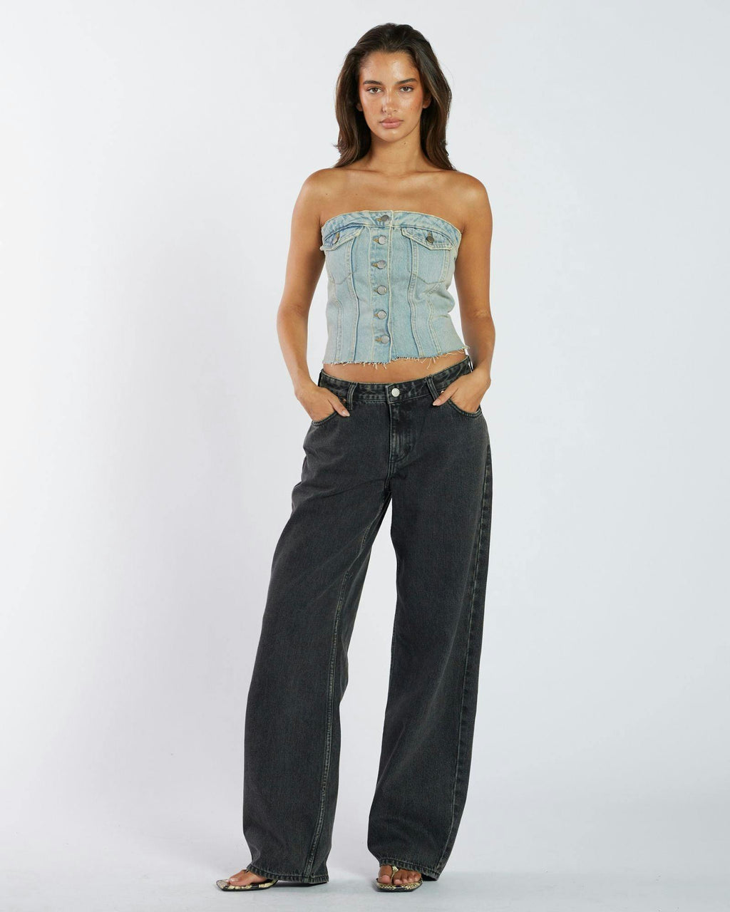 Hill Low Relaxed Jeans - Aged Black