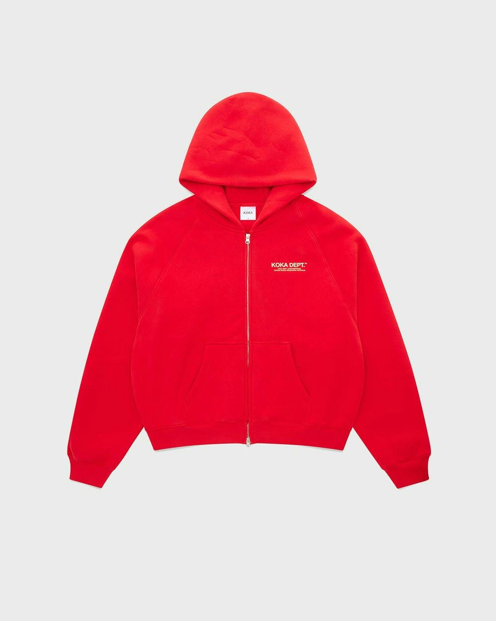 Core Zip Up Hoodie - Tonal Red