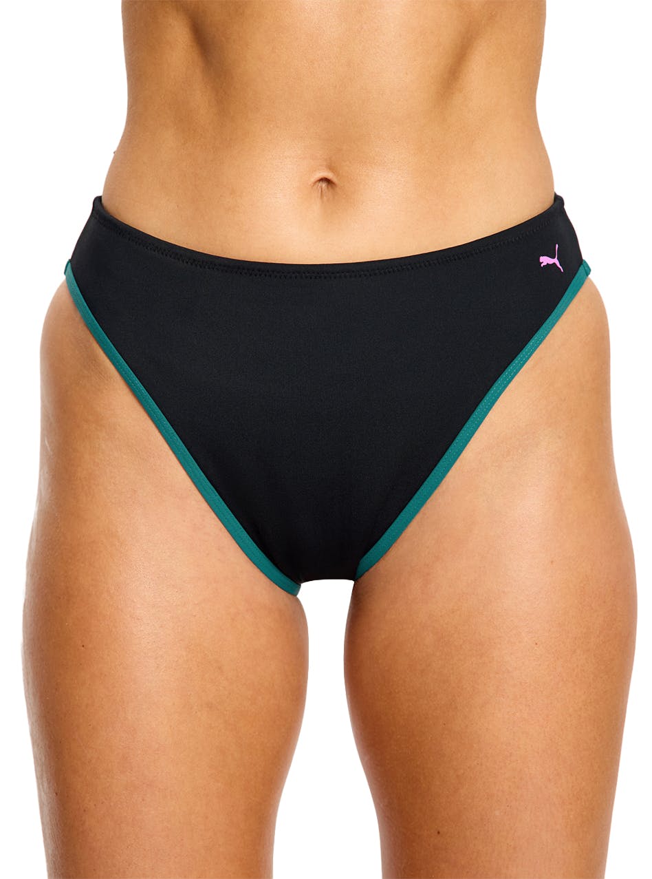 Puma x Modibodi Swimwear Hi-Leg Cheeky Bottom Super Absorbency Black Orchid