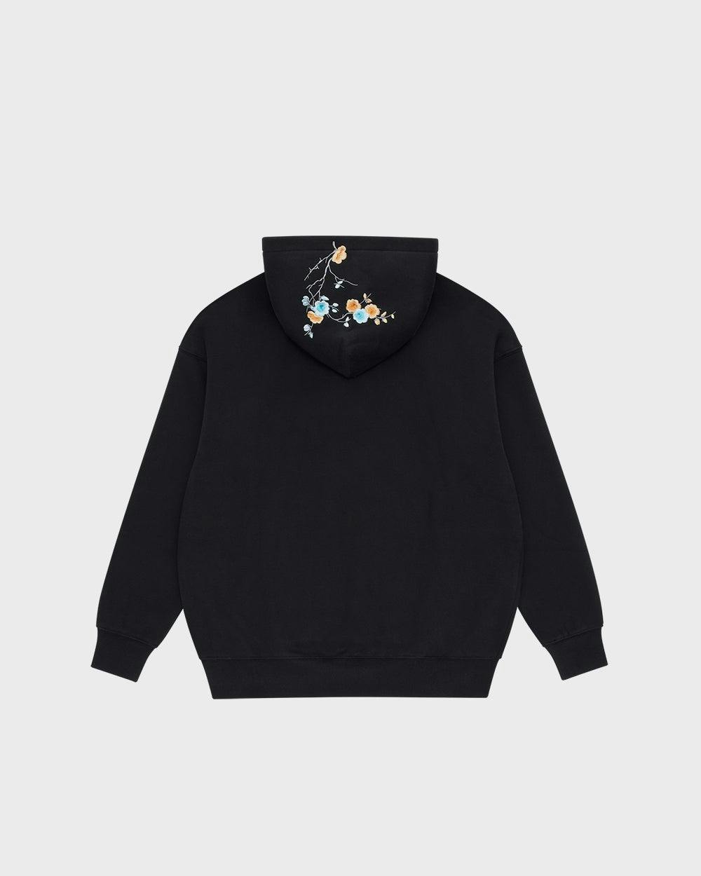 Black / Blue & Orange Blossom //// Hoodie