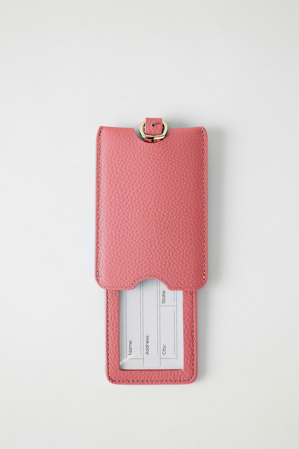 Leather Luggage Tag | Bubblegum Pink Gold