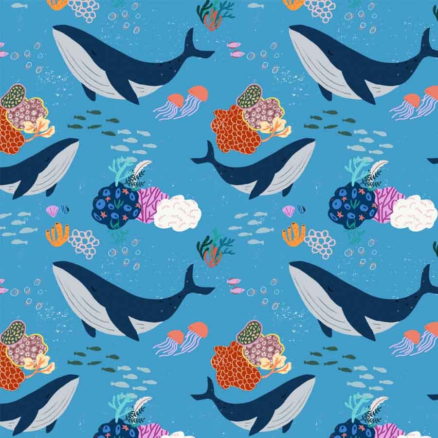 Tyoub x Suki McMaster Adjustable Reusable Swim Nappy and Wet Bag - Whales