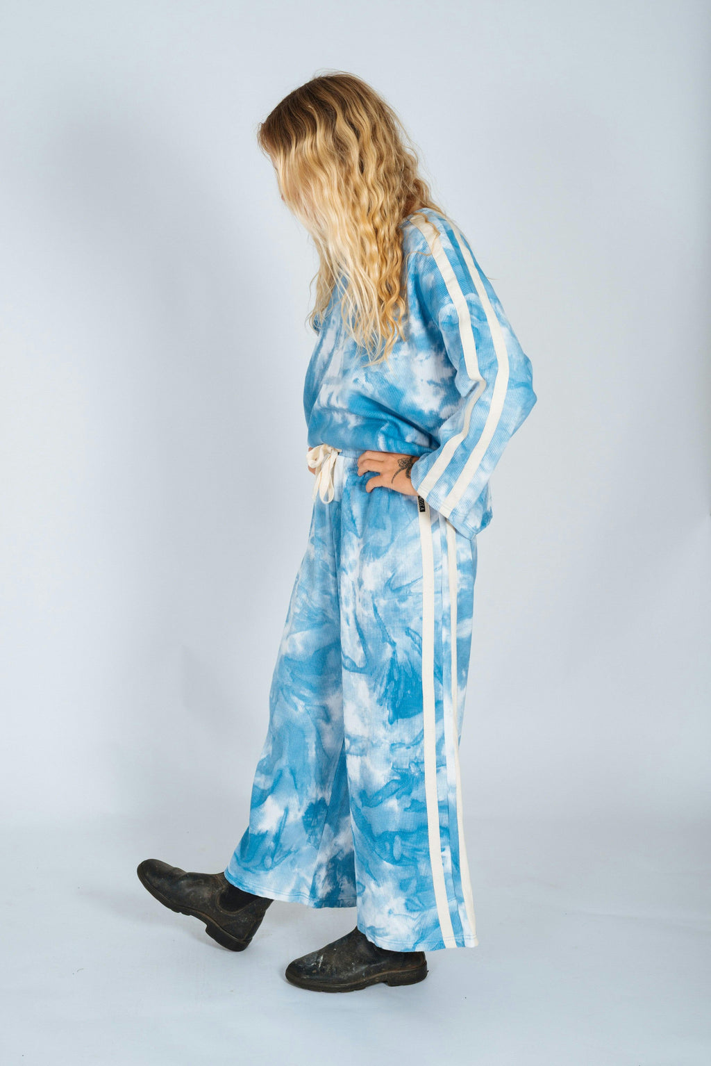 Waffle Lounge Pants in Cloud Tie Dye