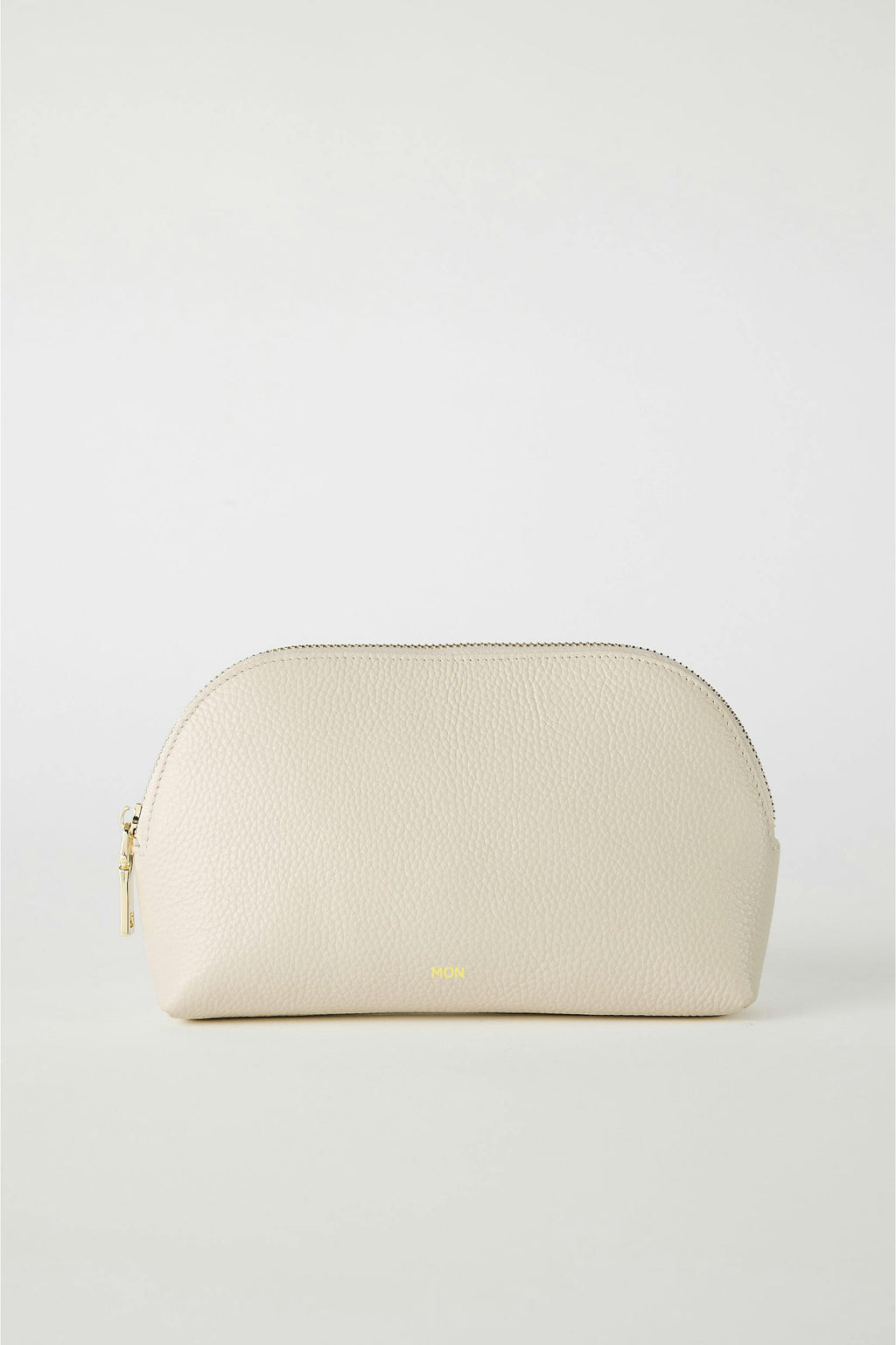Leather Make Up Bag | Cream Gold