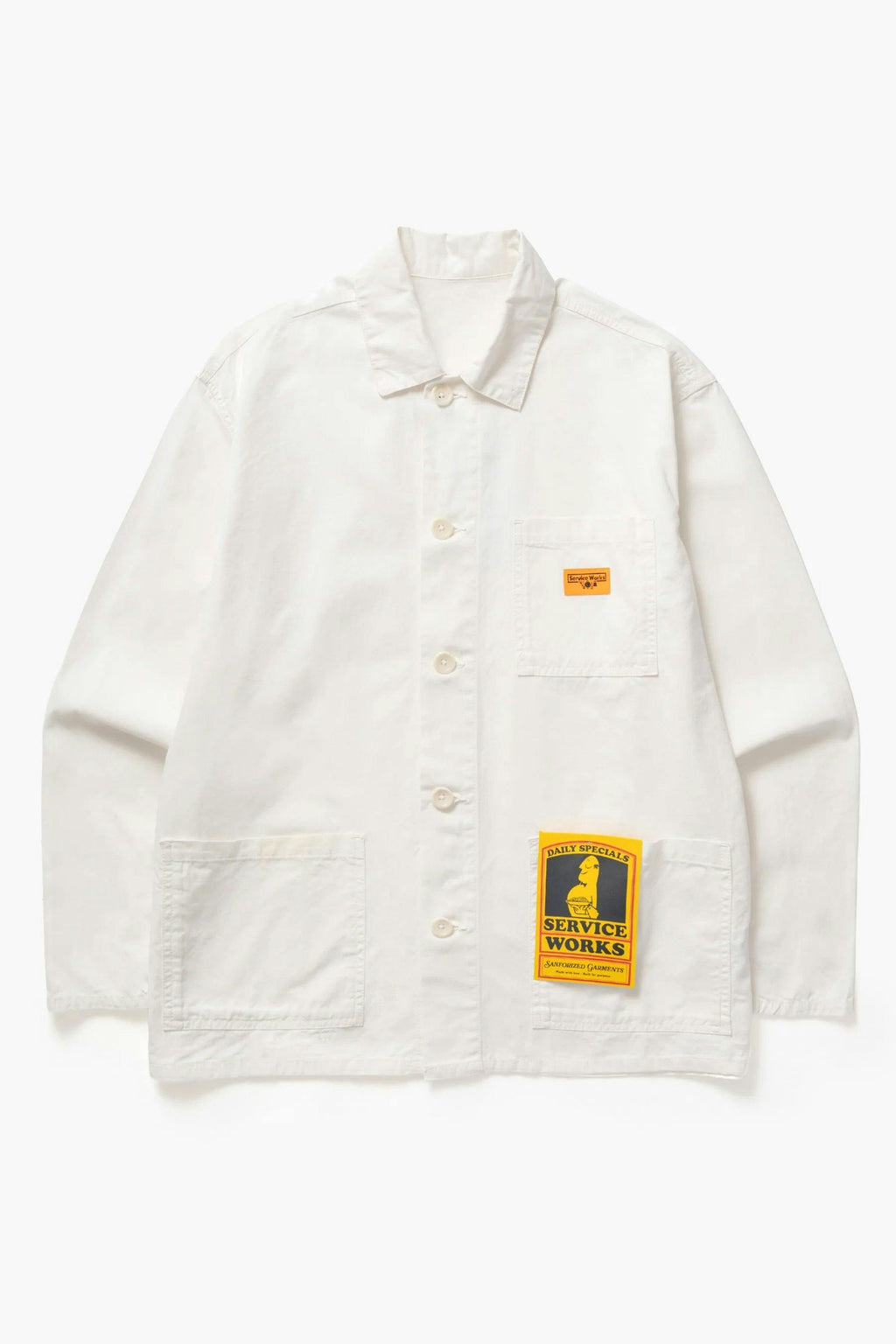 Service Works Twill Chore Shirt in Off White