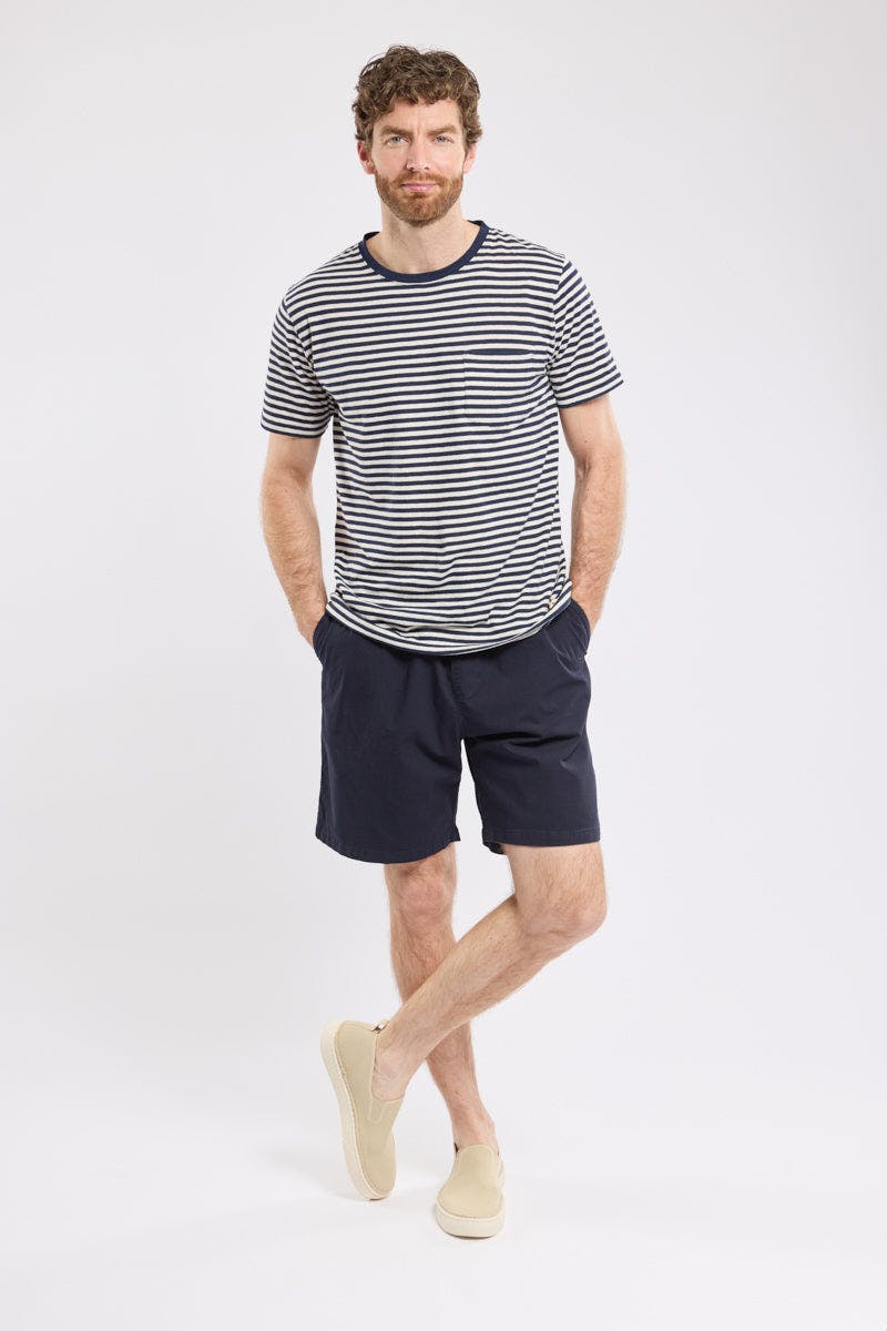 Armor Lux Heritage Striped T-Shirt in Marine Deep & Nature