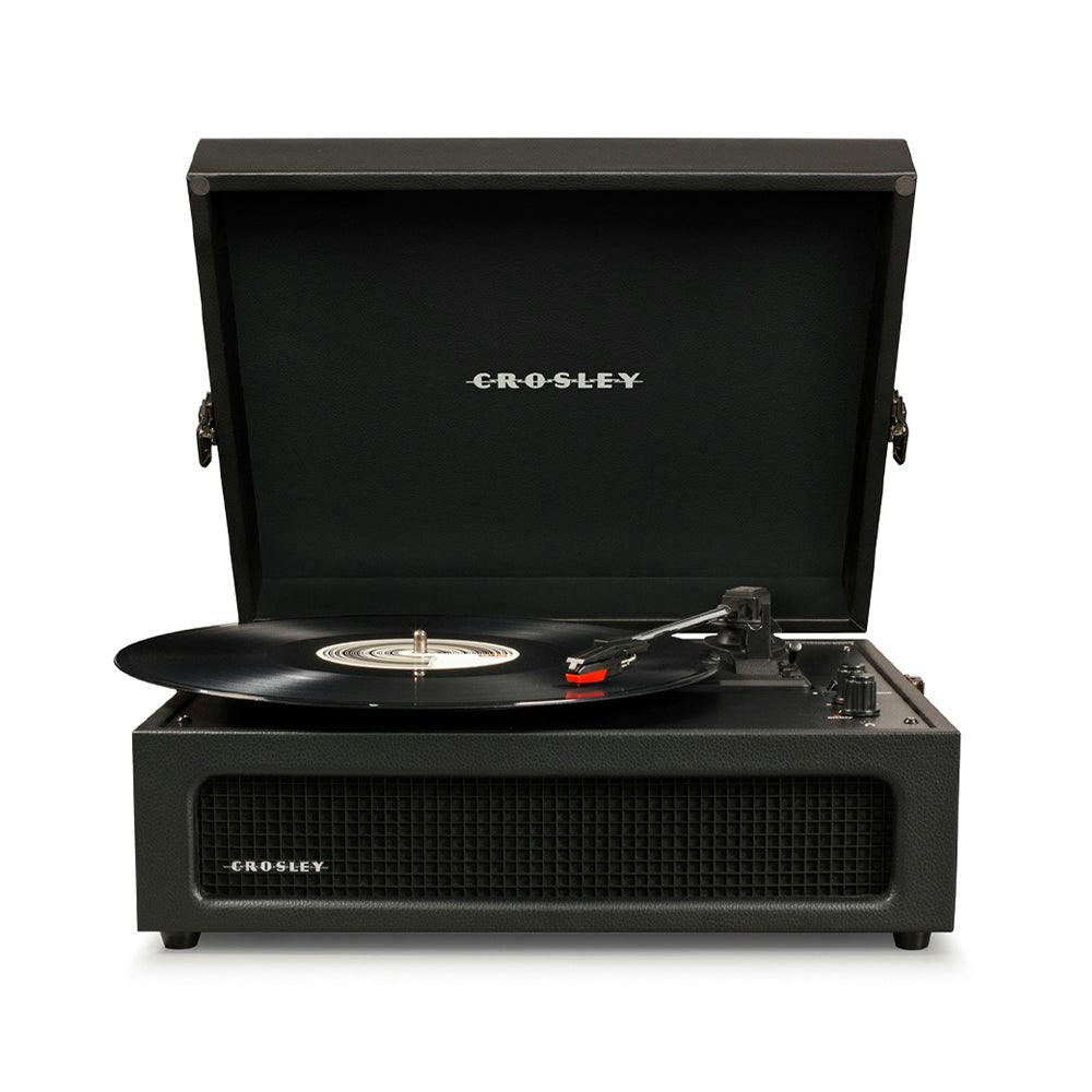 Crosley Voyager Bluetooth Portable Turntable + Crosley Asheville Stand Bundle - Black