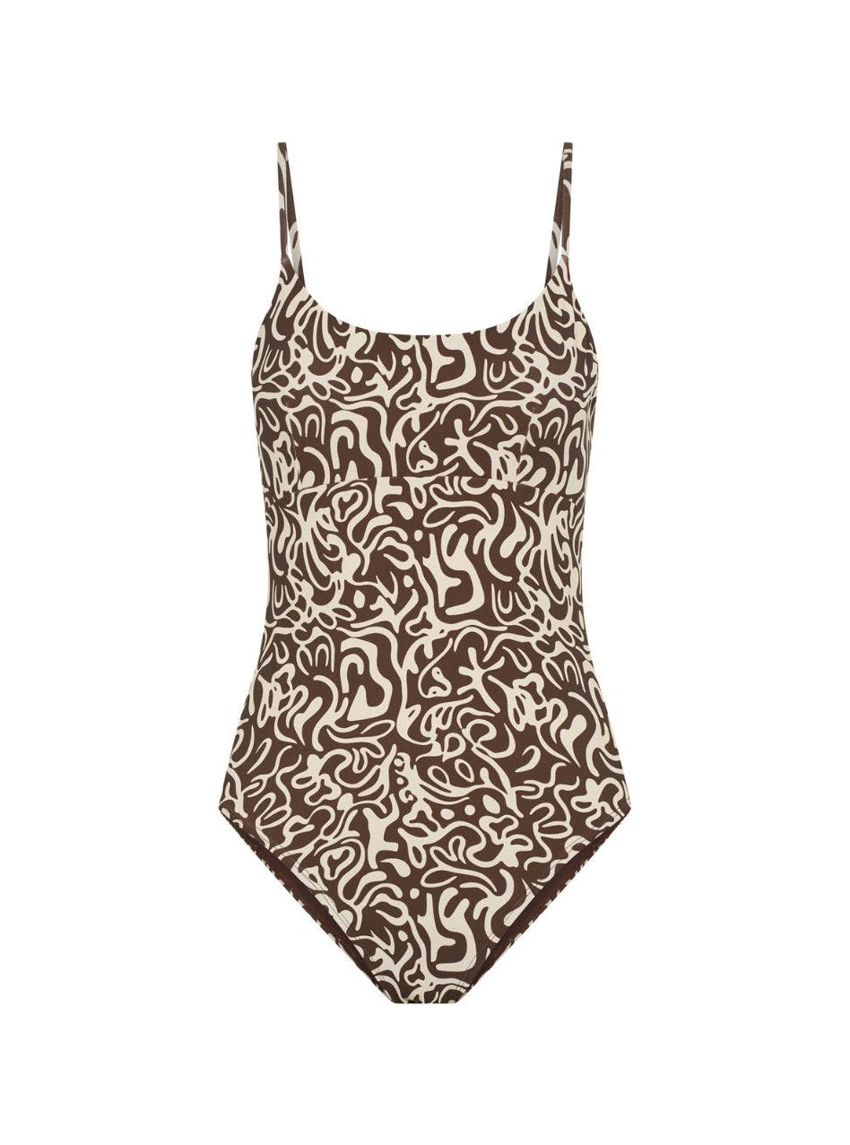 Swimwear String Back Period One Piece Light Absorbency Sea Swirl