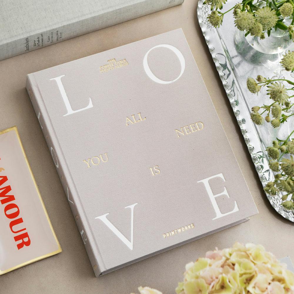 Printworks Photo Album-All You Need Is Love-Grey