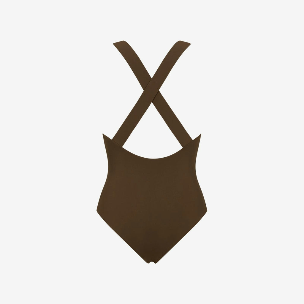 Nerida One Piece Swimsuit Scoop Neck ― Coffee