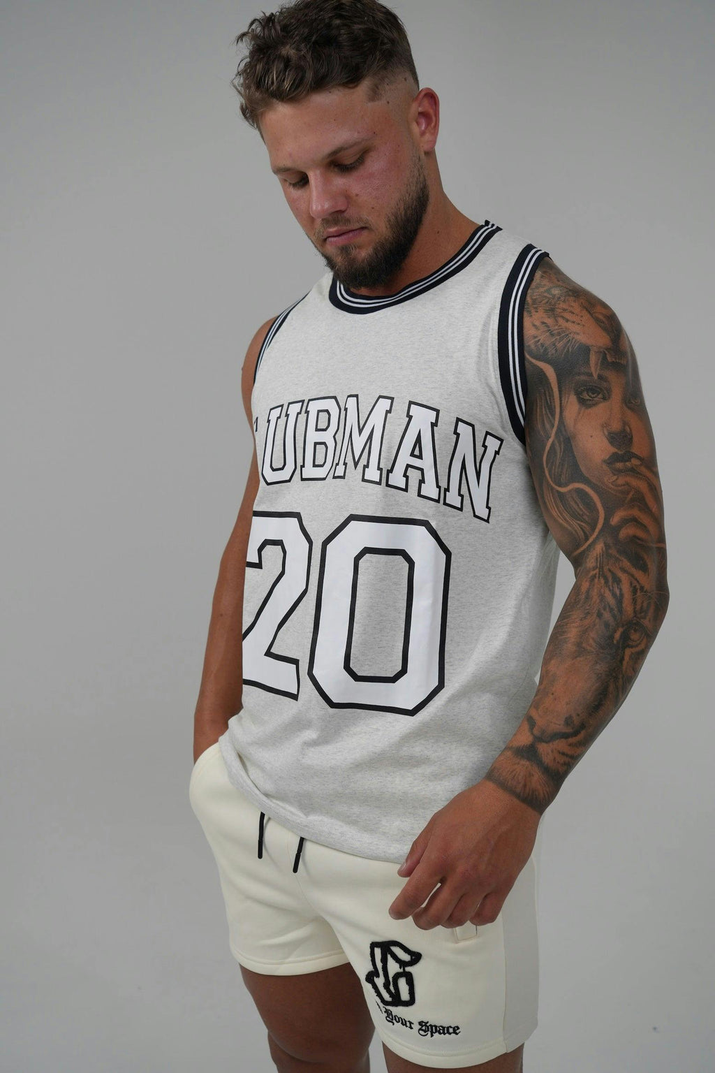 Clubman 'Driftwood White' Relaxed fit Singlet