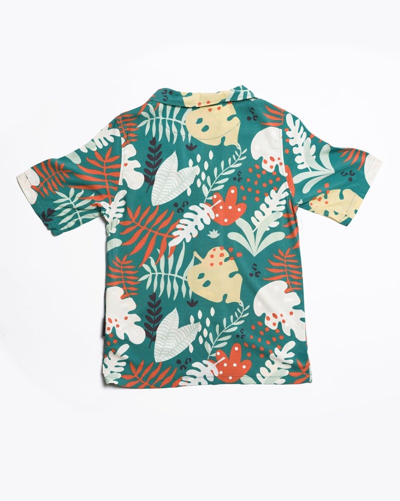 Abstract Leaf Rayon Dress Shirt - Youth