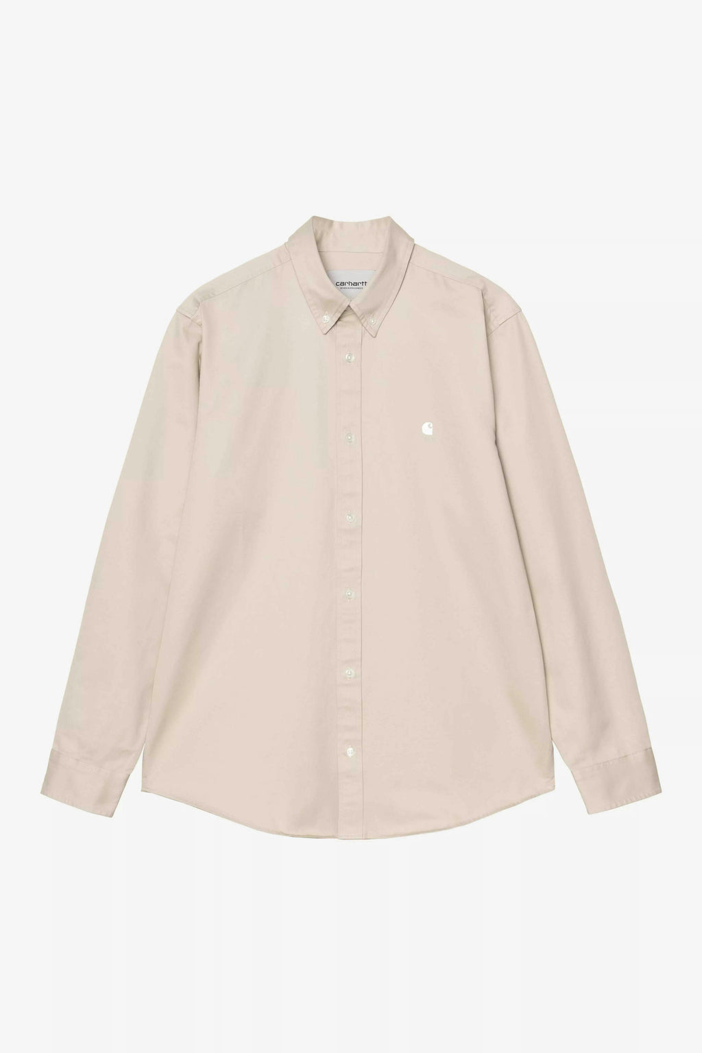 Carhartt WIP Long Sleeve Madison Shirt in Stone / White
