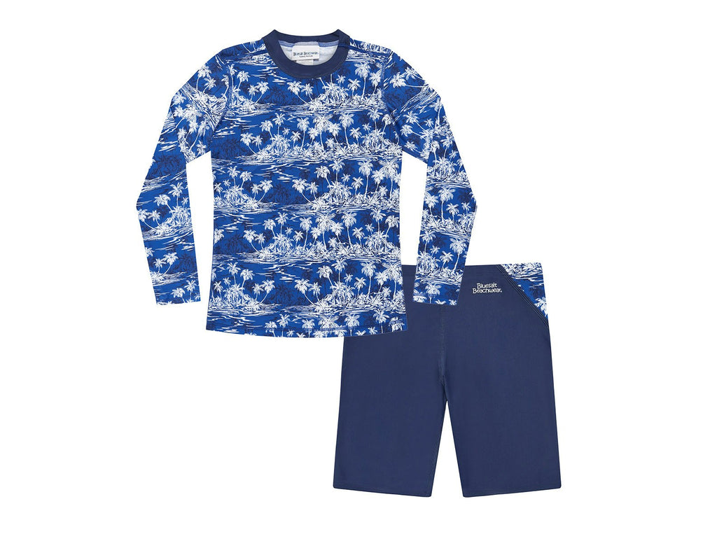 Long Sleeve Rash Top  - Hawaiian Palms