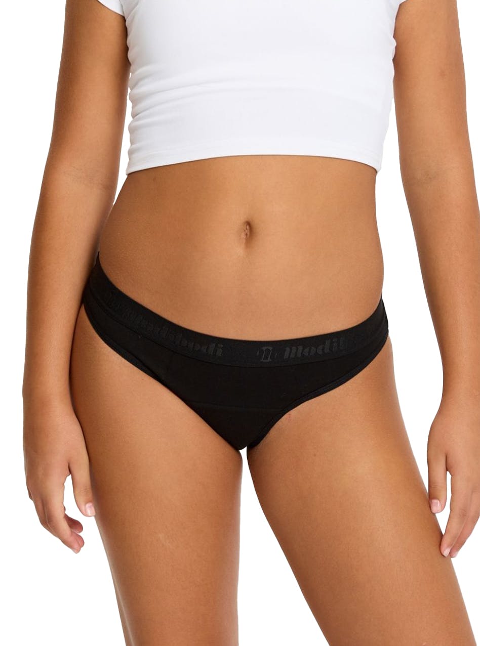 Teen Hipster Period Underwear Bikini Moderate Absorbency 3 Pack Black