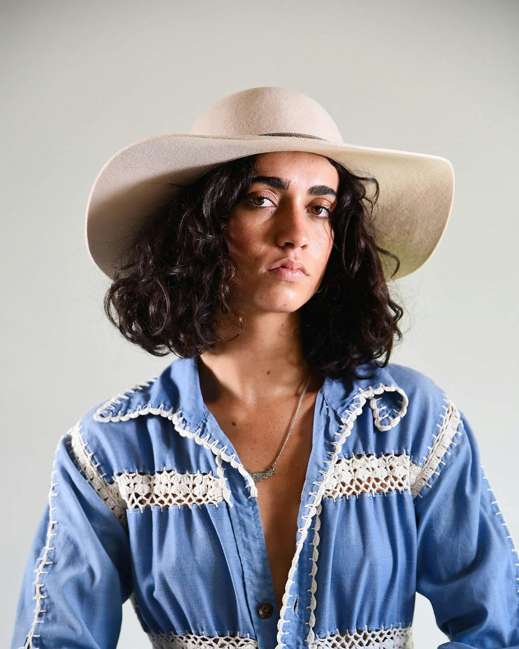 The Little Hippie Floppy Felt Hat - Cream