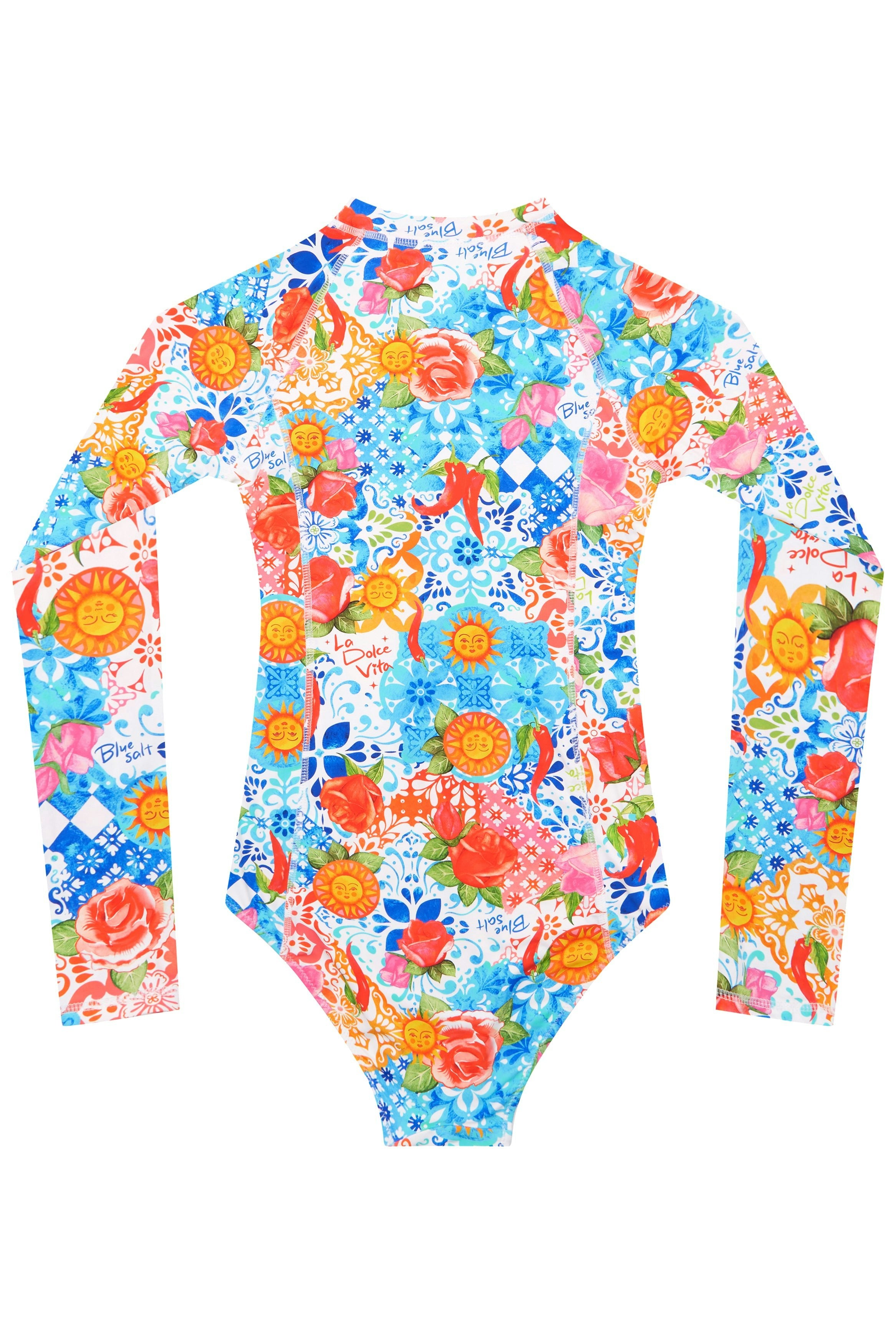 Girls Dolce Vita Long-Sleeve One-Piece – SPF 50+