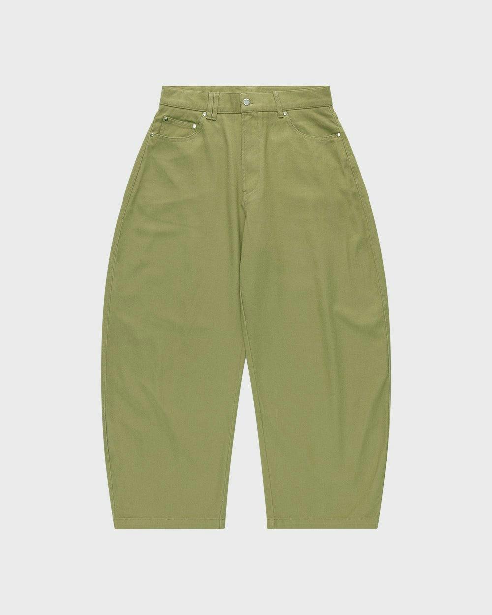 Barrel Leg Pants - Army Green