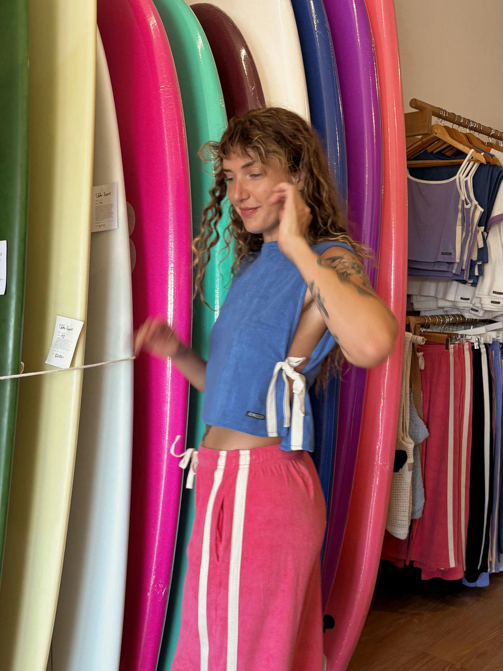 Terry Tie Top in Cobalt