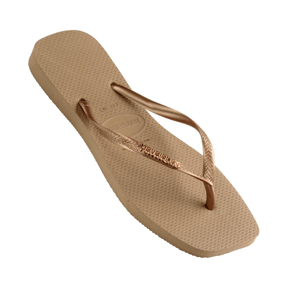 Slim Square Metal Logo Thongs