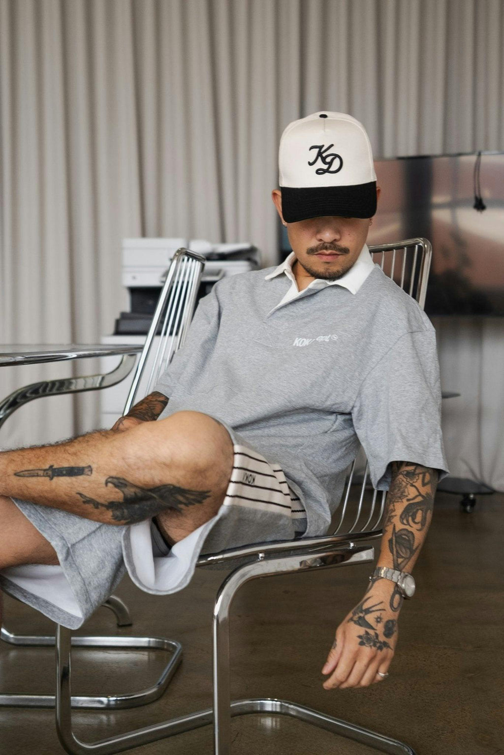 Premium Stripe Shorts // GREY