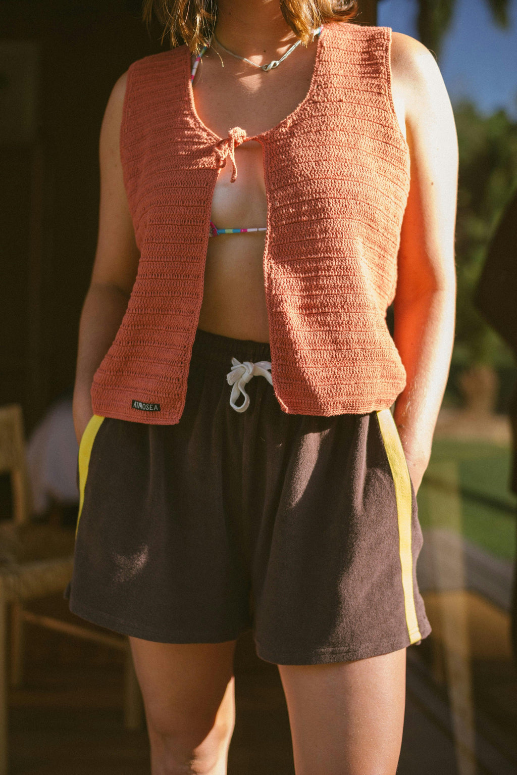 Terry Towelling Shorts in Chocolate Mango