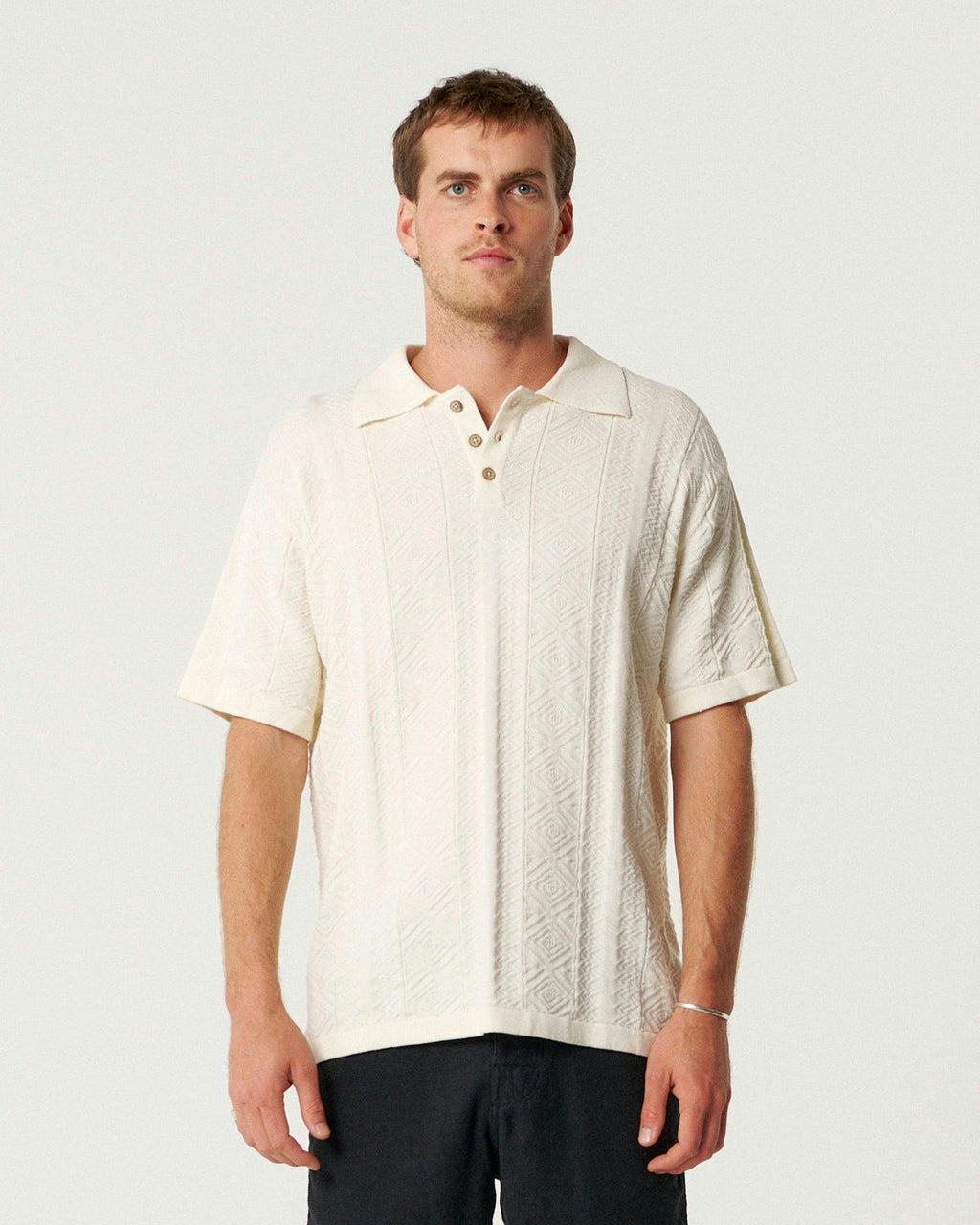 Trader Knit Polo - Ecru