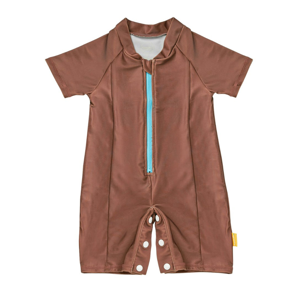 Tyoub Kids Short Sleeve Explorer Sunsuit Tortoise Brown