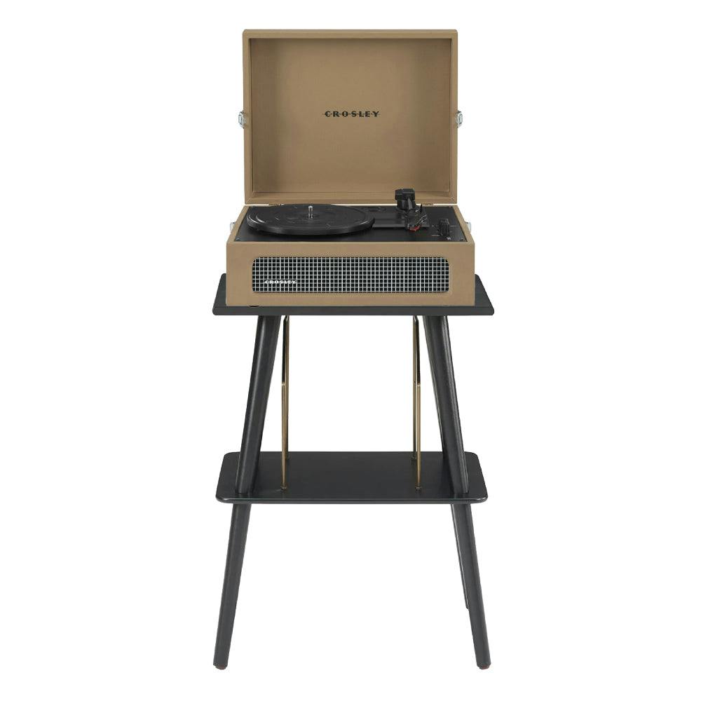 Crosley Voyager Bluetooth Portable Turntable + Entertainment Stand Bundle  - Tan