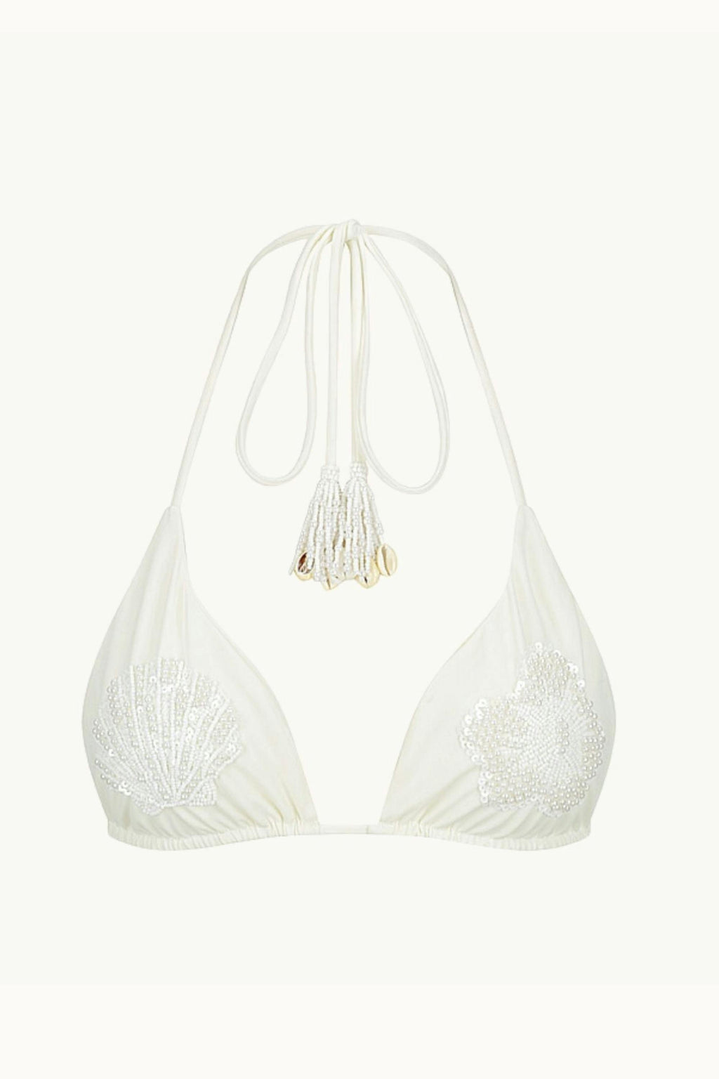 BEADED KINI TOP - HIBISCUS CREAM