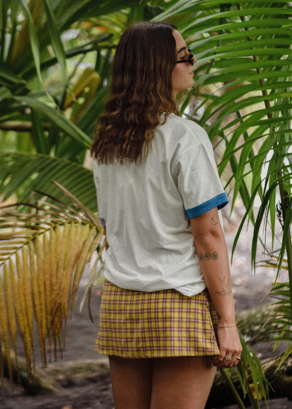 Wrap Mini Skirt in Flannel Plaid