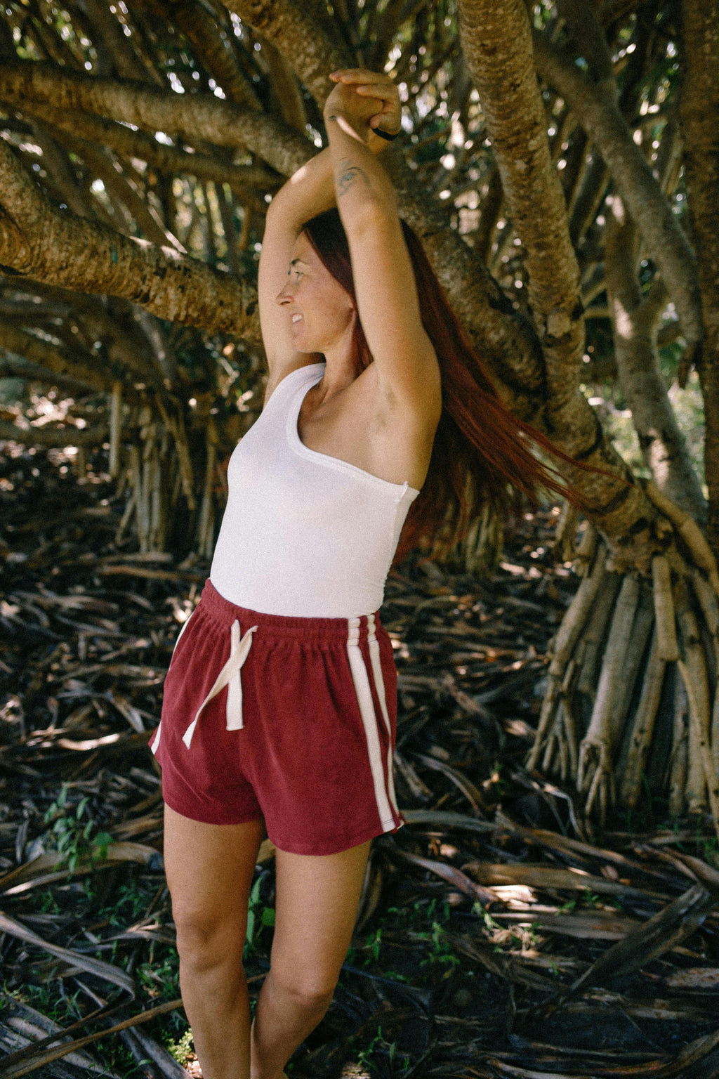 Terry Towelling Shorts Berry