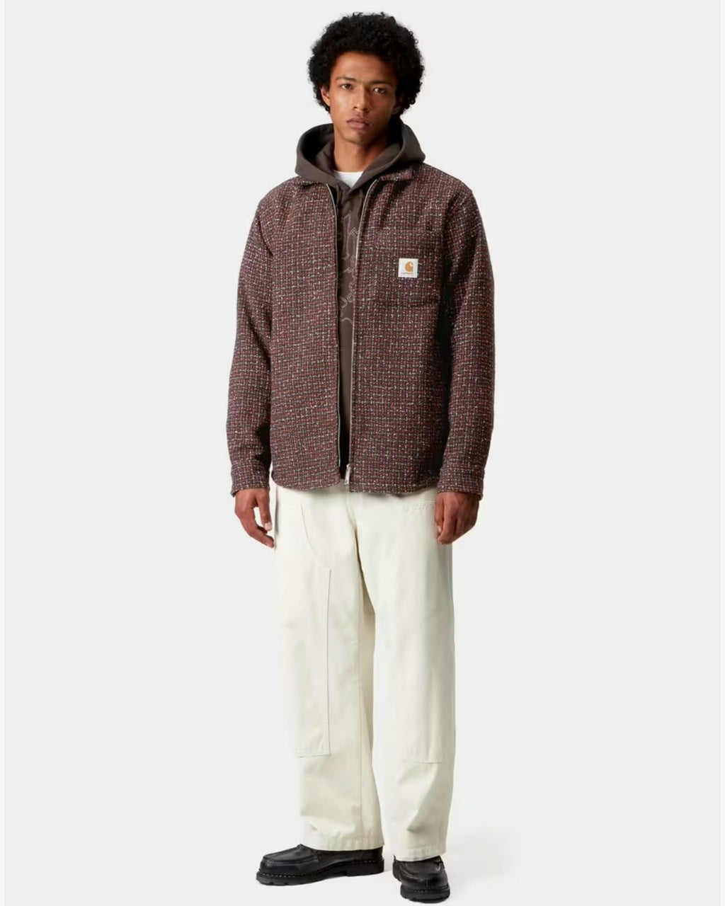 Carhartt WIP Bellamy Shirt Jacket in Red & Navy Check