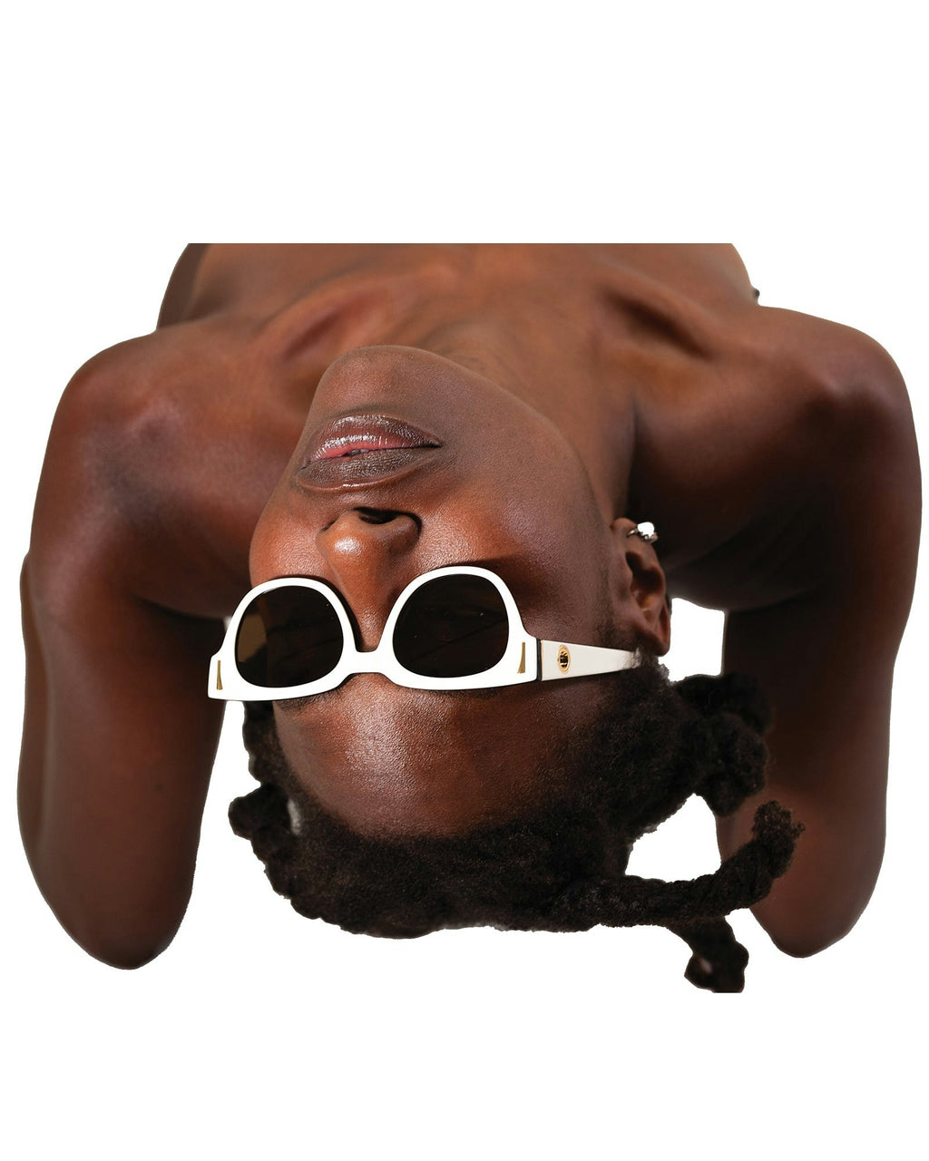 THE NYX - White on Black Sunglasses | Black Polarised Lenses