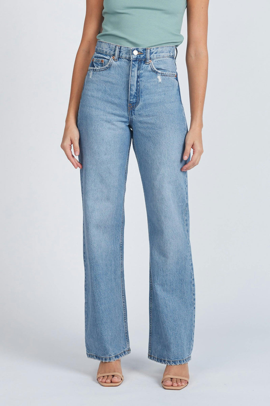 Echo High Straight Jeans - Blue Jay