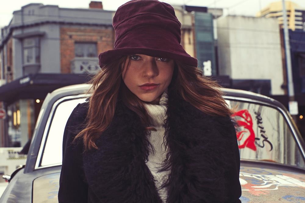 The Cosmic Girl Bucket Hat – Kids – Maroon Velvet