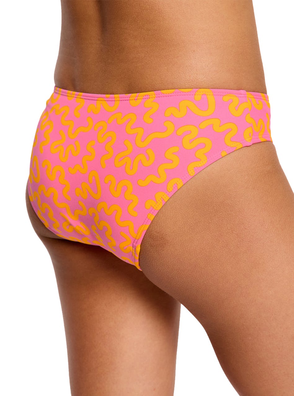 Teen Period Swimwear Bikini Brief Light Absorbency Wavy Pink