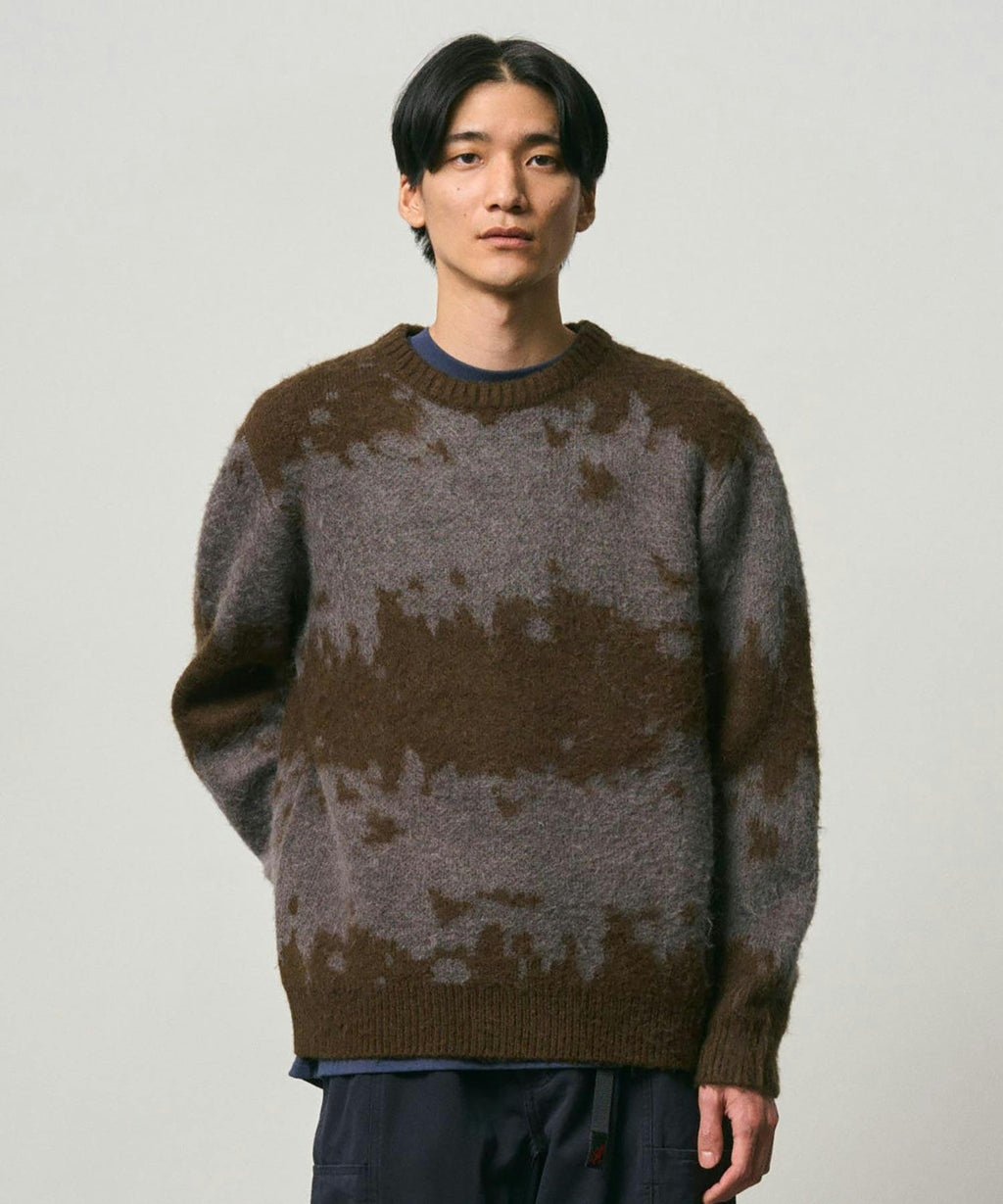 Gramicci Mohair Splatter Sweater in Slate Splatter