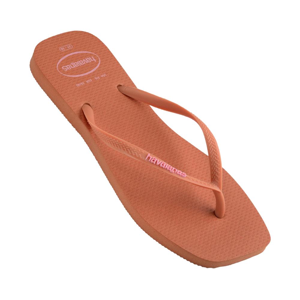 Slim Square Toe Logo Thongs