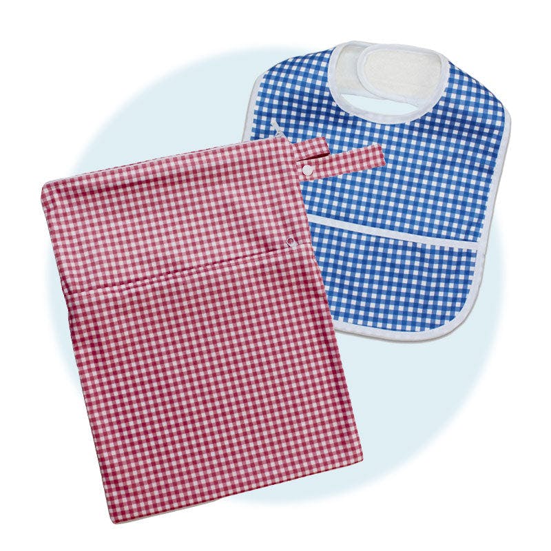 Baby Bib Tyoub Stay-dry - Blue Gingham