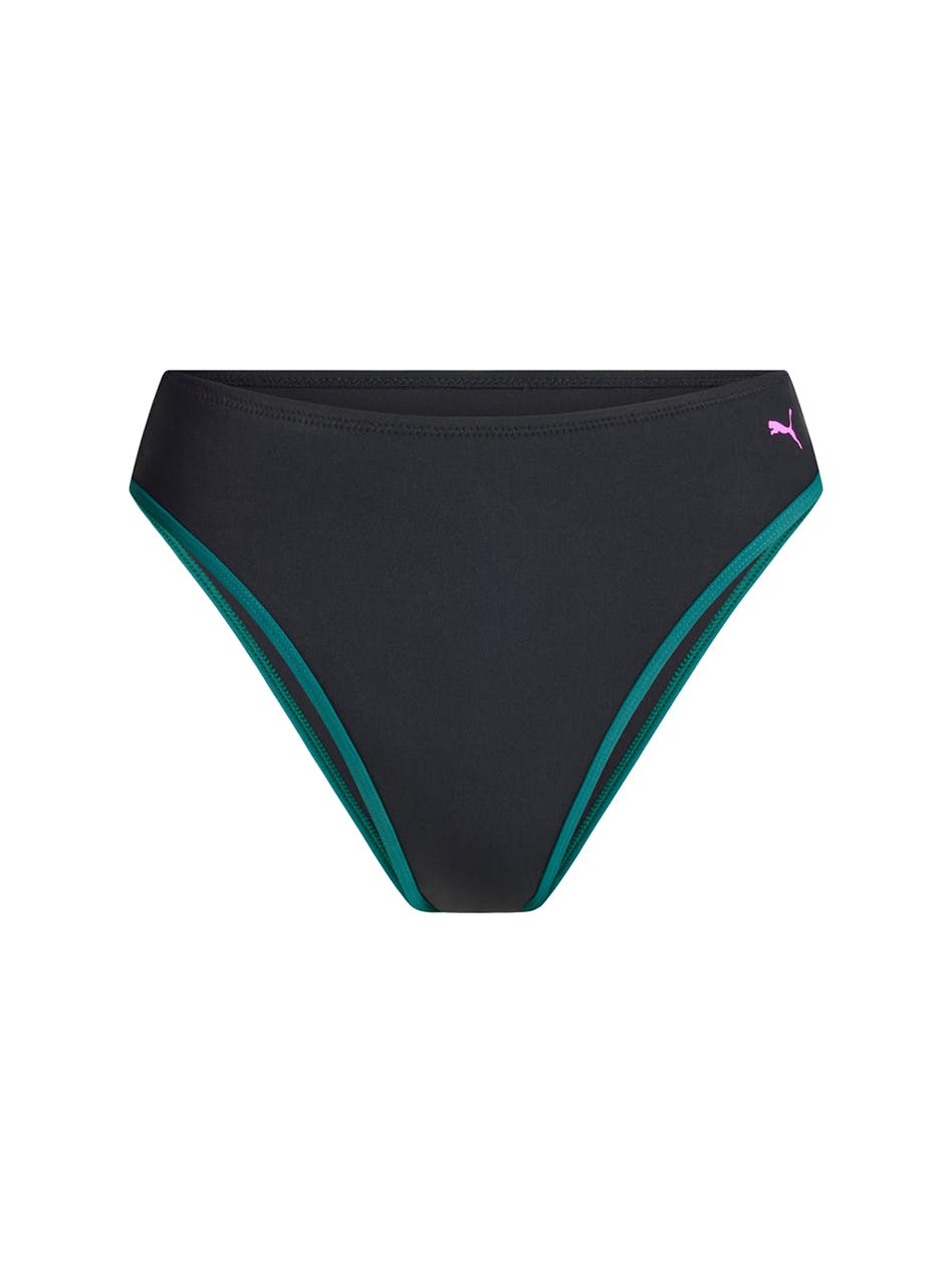 Puma x Modibodi Swimwear Hi-Leg Cheeky Bottom Super Absorbency Black Orchid