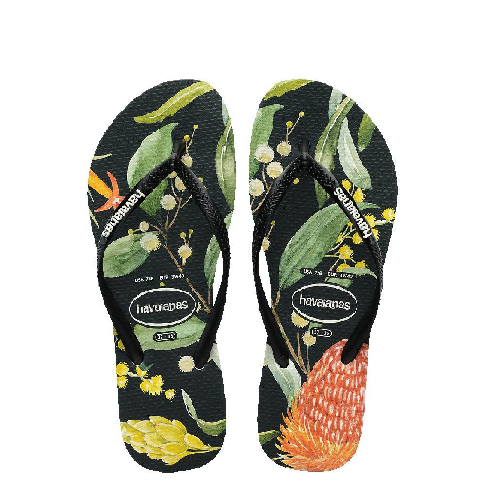 Kids Slim Fauna Bush Flower Thongs