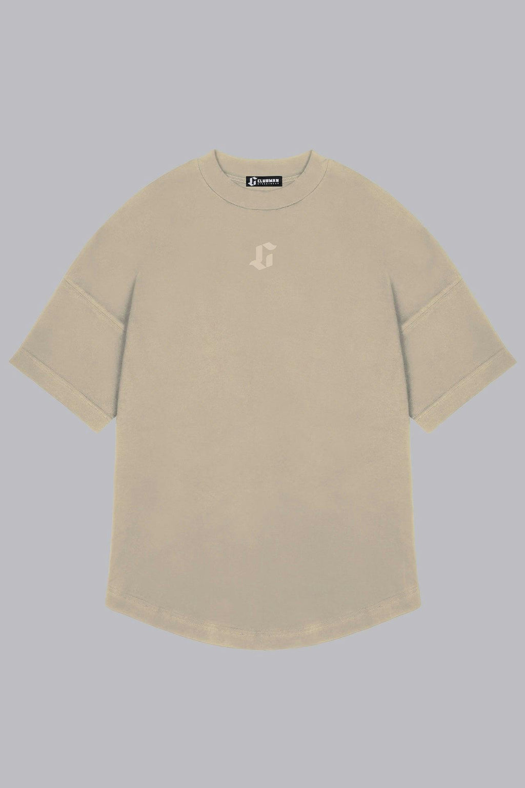 Mens Clubman 'Signature Dash' T-shirt / Mushroom