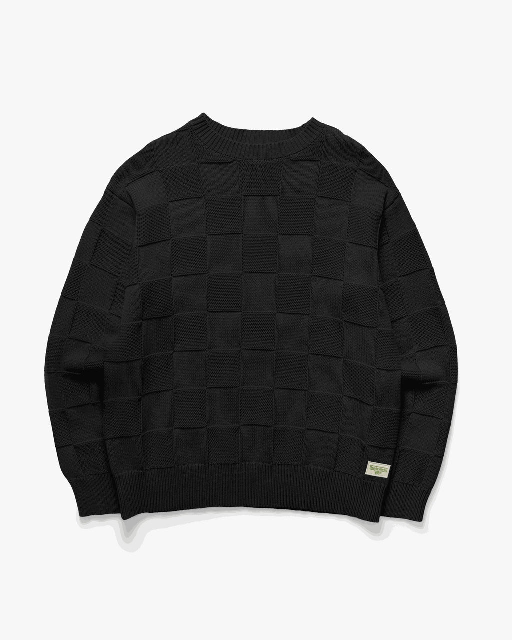 Service Works Check Knit Crewneck in Black