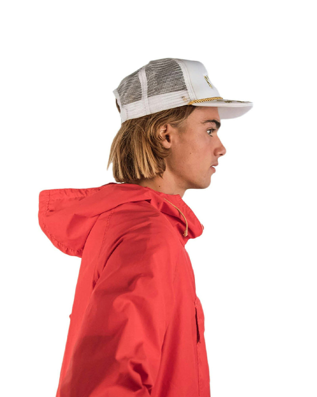 Byron Trucker Cap – White with Gold Embroidery